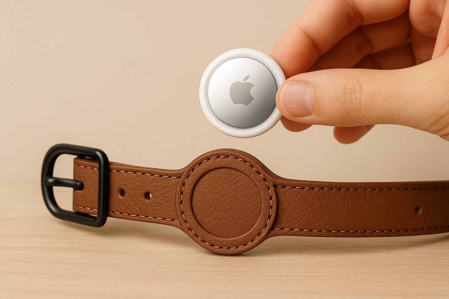 Inserta tu AirTag en el módulo del collar NOOKA